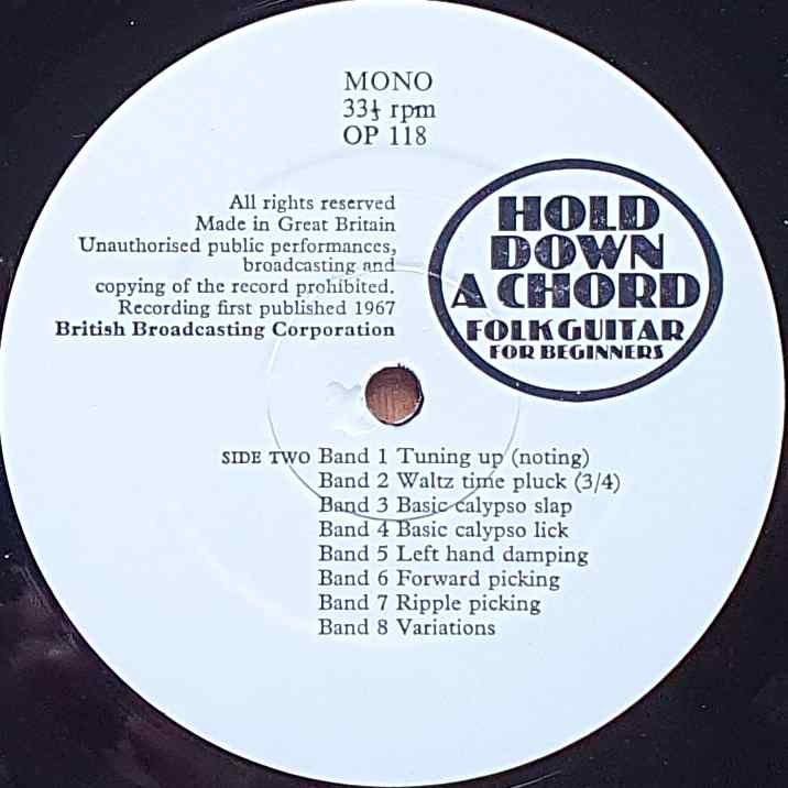 OP 117/118 Hold down a chord John Pearse from the BBC records and Tapes library Label